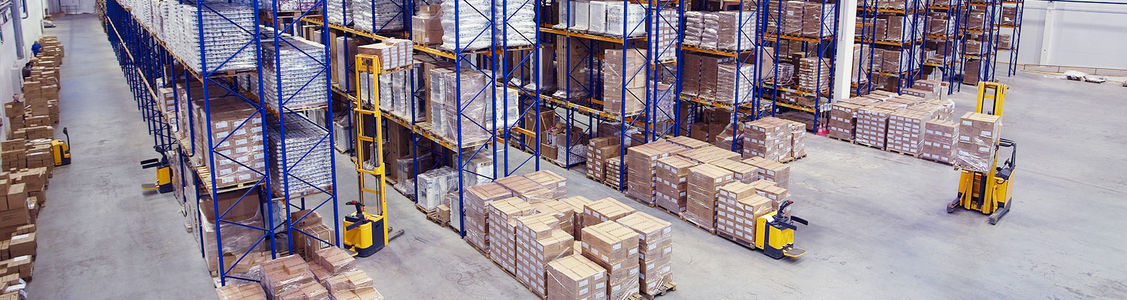 warehouse with aisles of rack